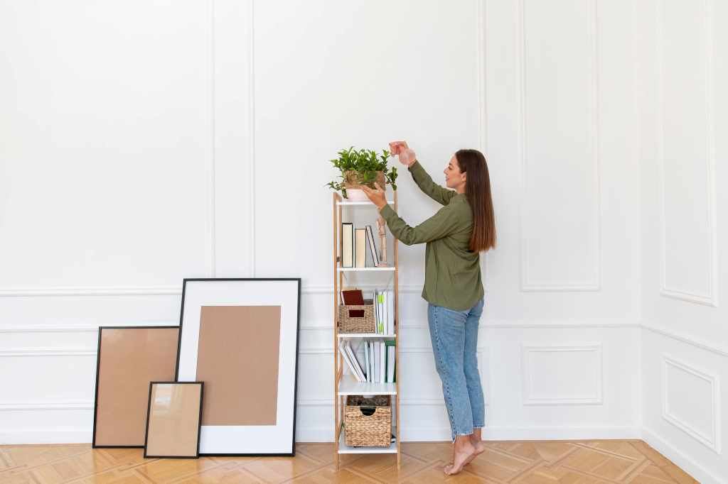 Woman personalizing her home